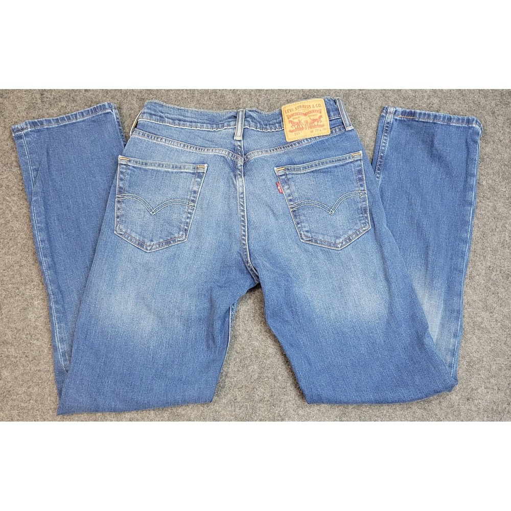 Levis 514 Jeans Mens 29x30 Blue Denim Red Tab Boho Streetwear Grunge Americana